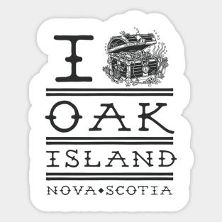 I Treasure Oak Island Nova Scotia Cursed Mystery Product Sticker